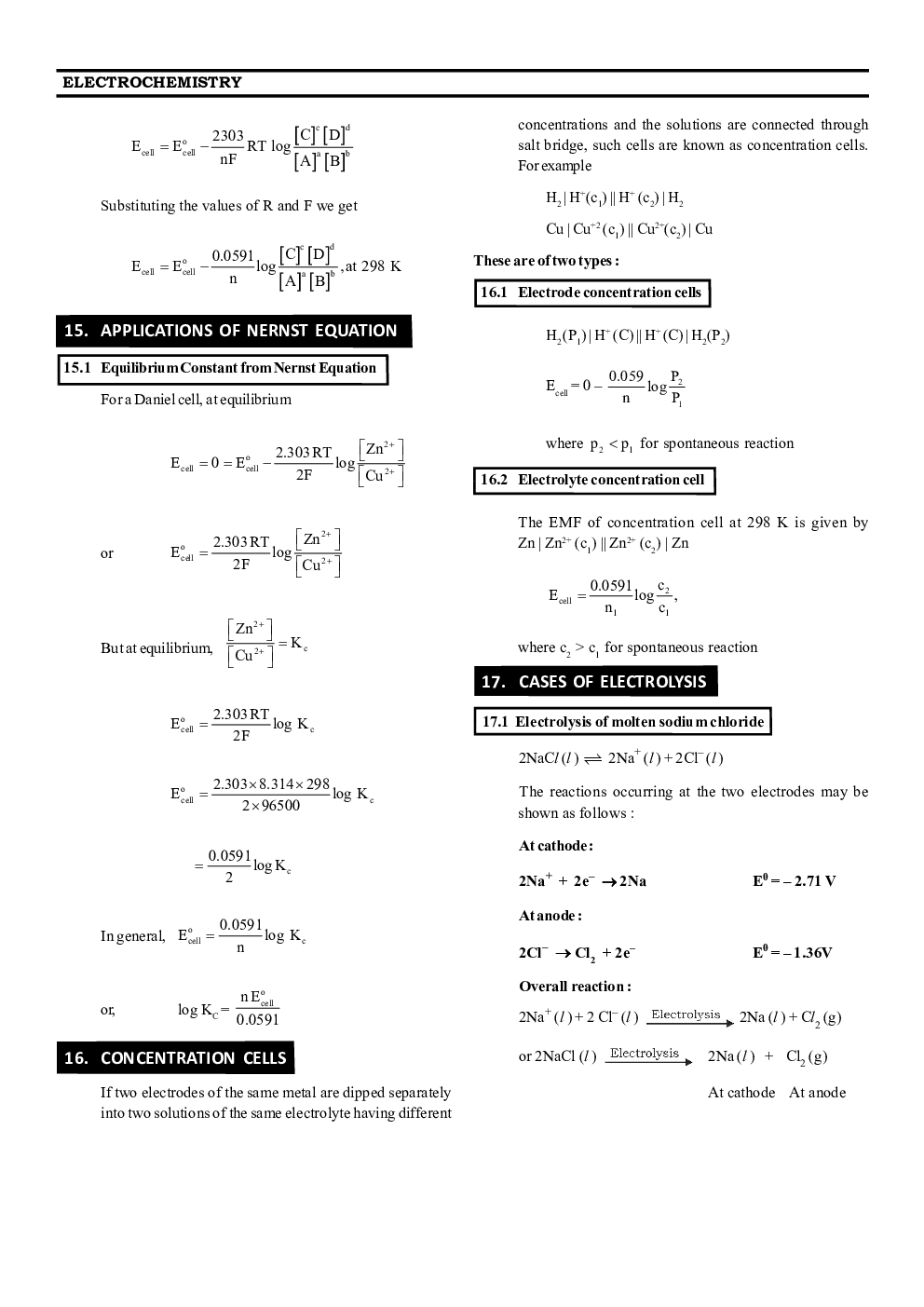 CBSE Class 12 Chemistry Revision Notes Electro Chemistry - Page 5