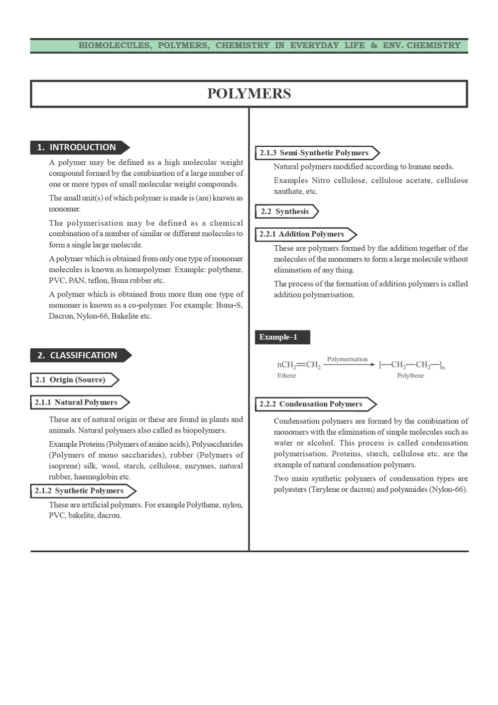 CBSE Class 12 Chemistry Revision Notes Polymers - Page 2