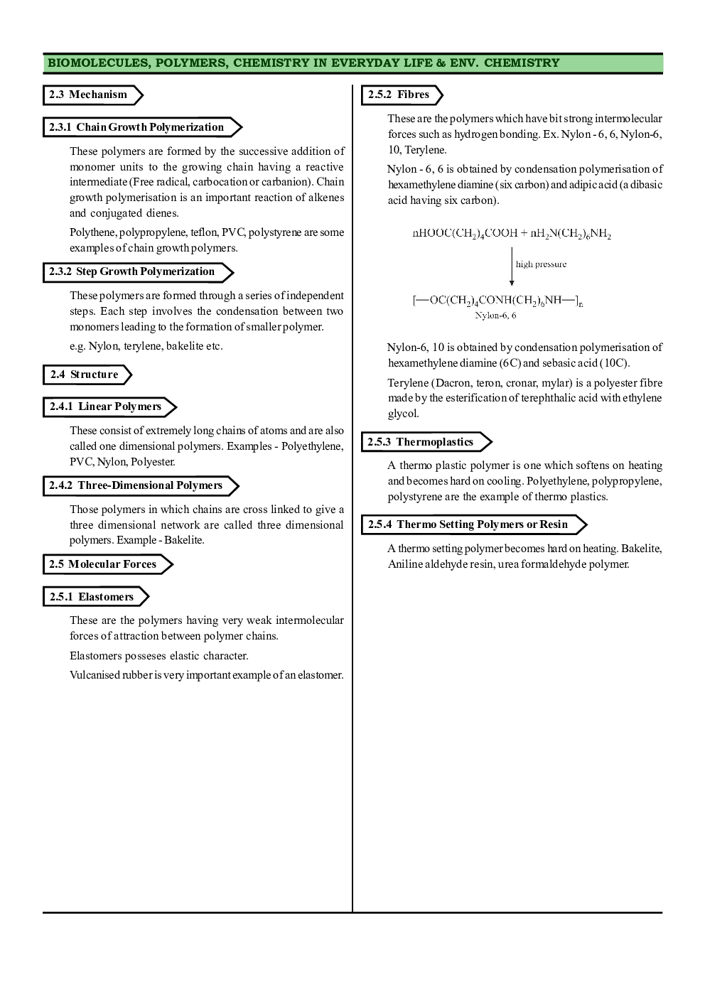 CBSE Class 12 Chemistry Revision Notes Polymers - Page 3