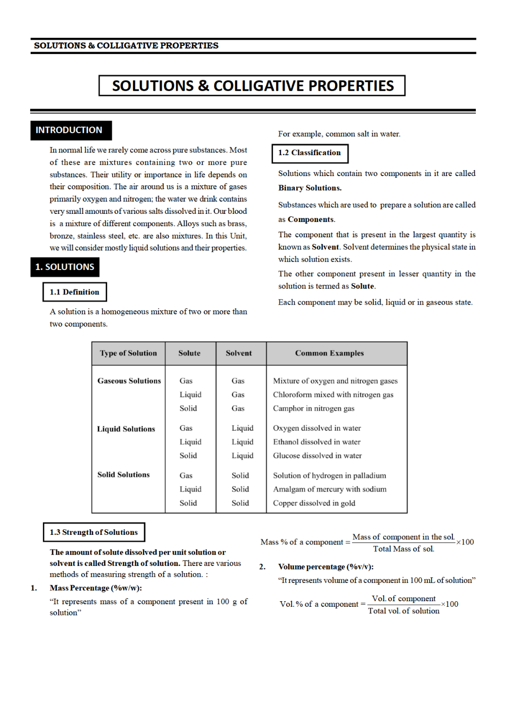 CBSE Class 12 Chemistry Revision Notes Solutions - Page 2