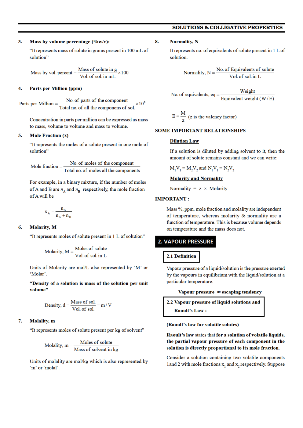 CBSE Class 12 Chemistry Revision Notes Solutions - Page 3
