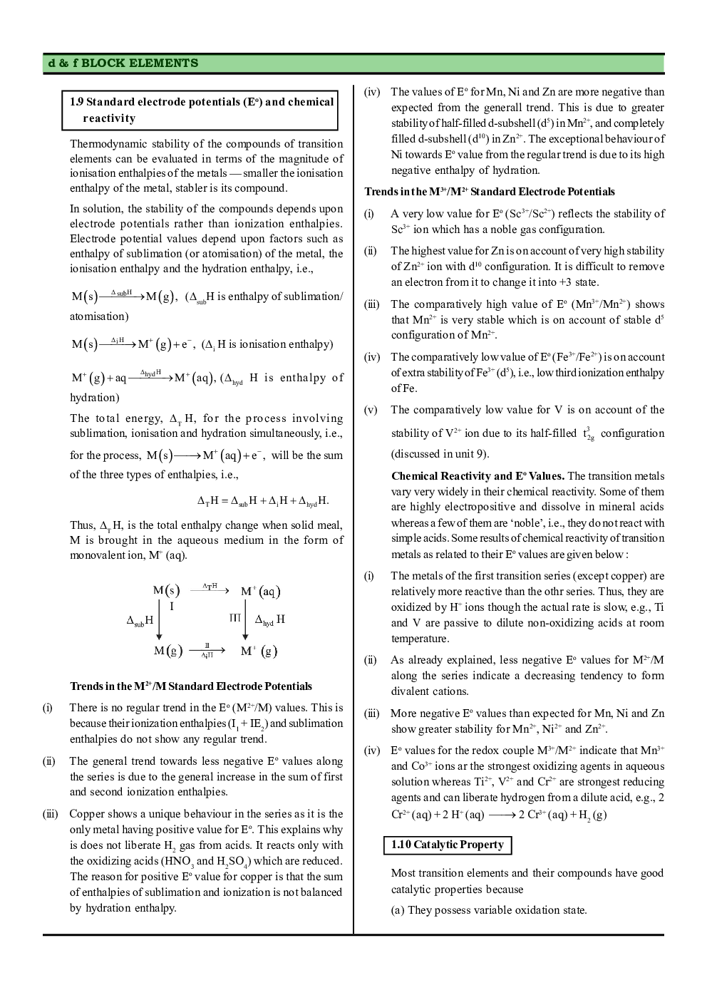 CBSE Class 12 Chemistry Revision Notes The d and f Block Elements - Page 5