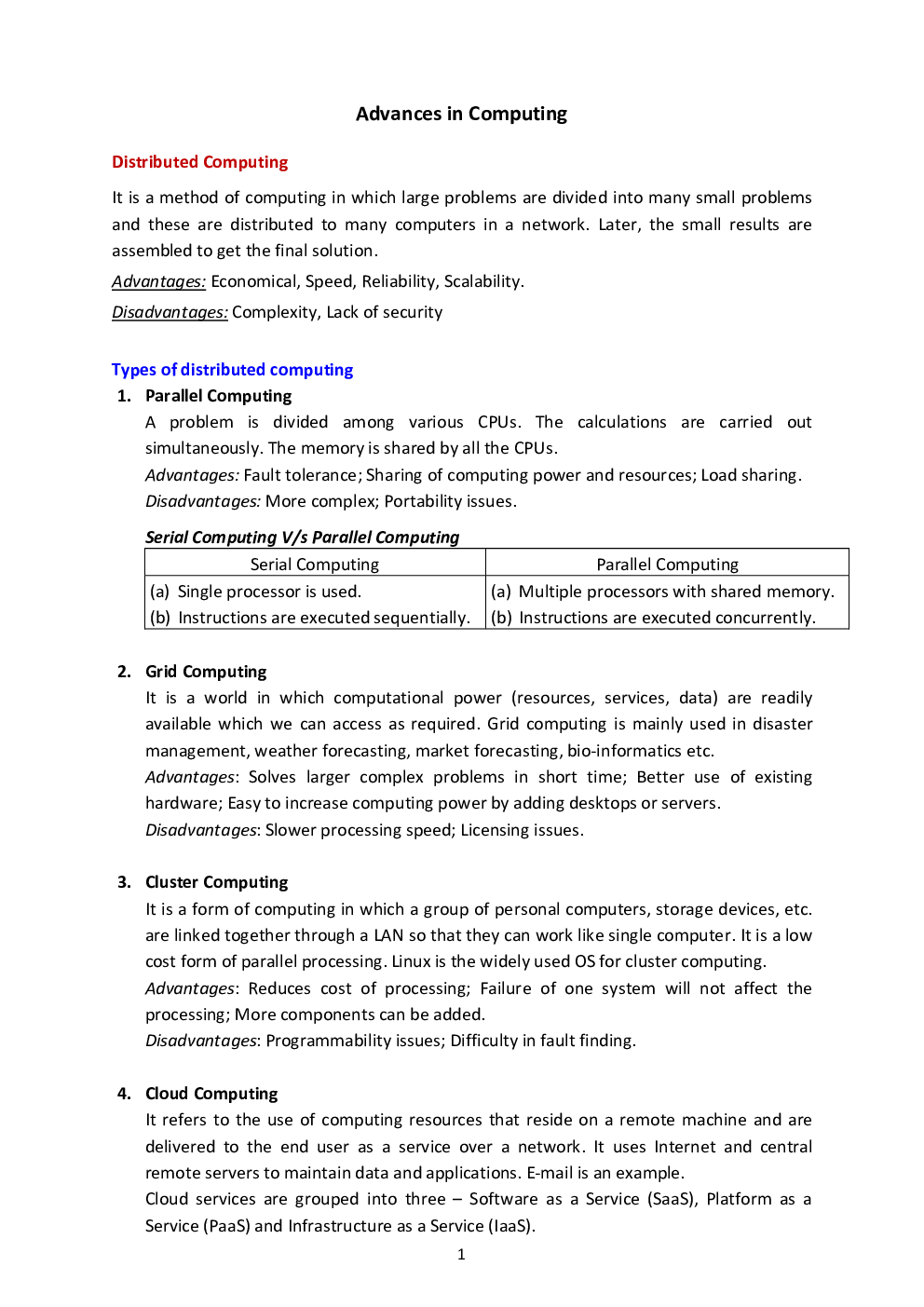CBSE Class 12 Computer Science Revision Notes Advances In Computing - Page 2