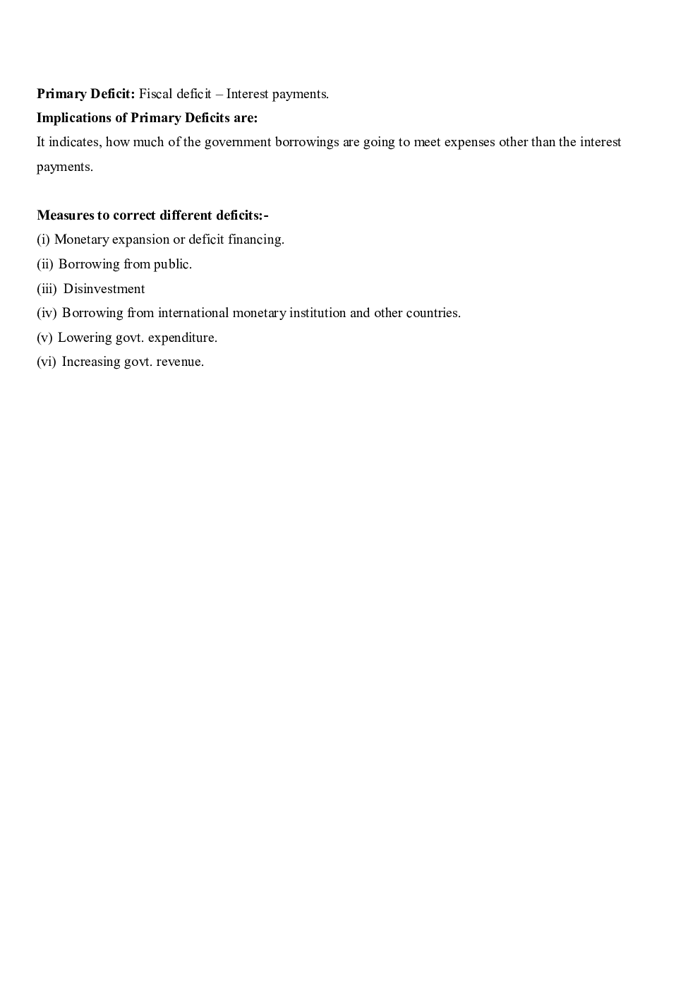 CBSE Class 12 Economics Revision Notes Government Budget And The Economy - Page 5