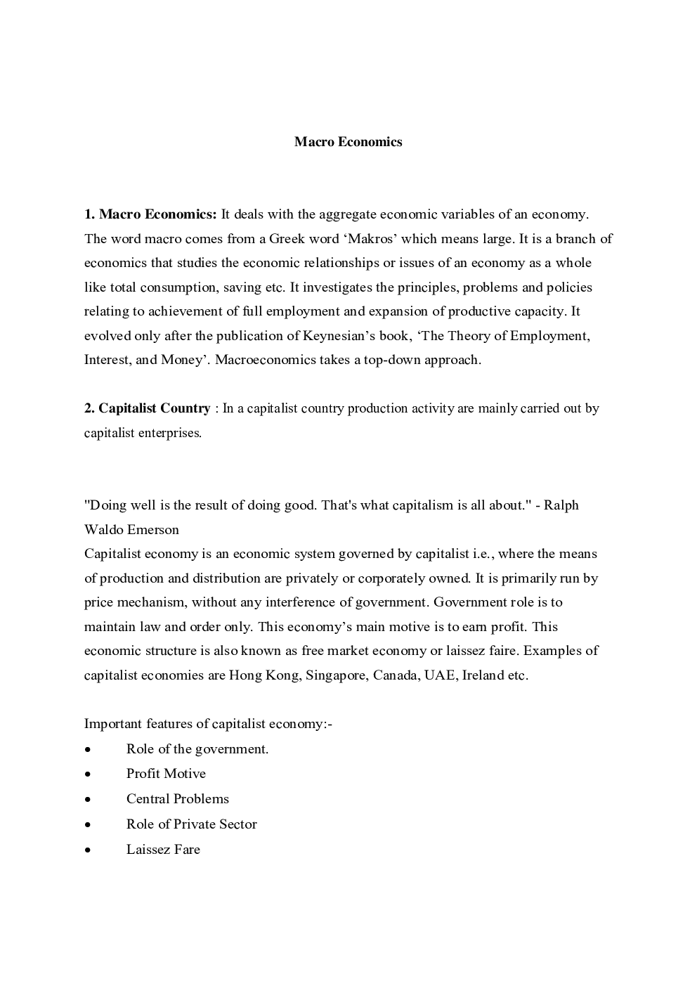 CBSE Class 12 Economics Revision Notes Introduction To Macro Economics - Page 2