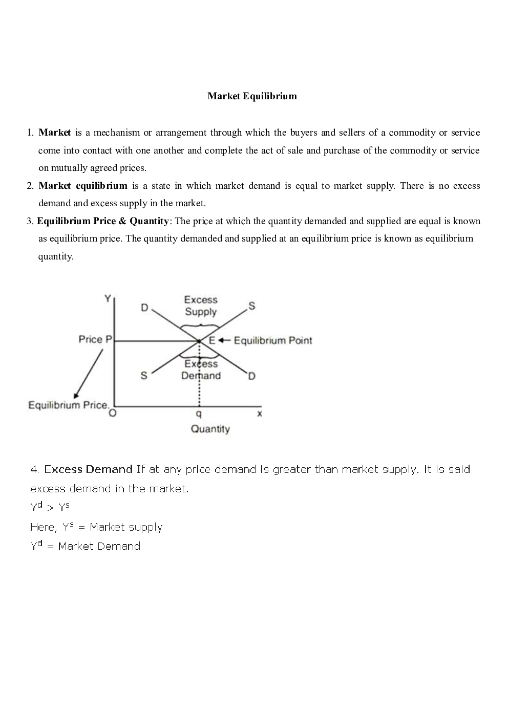 CBSE Class 12 Economics Revision Notes Market Equilibrium - Page 2