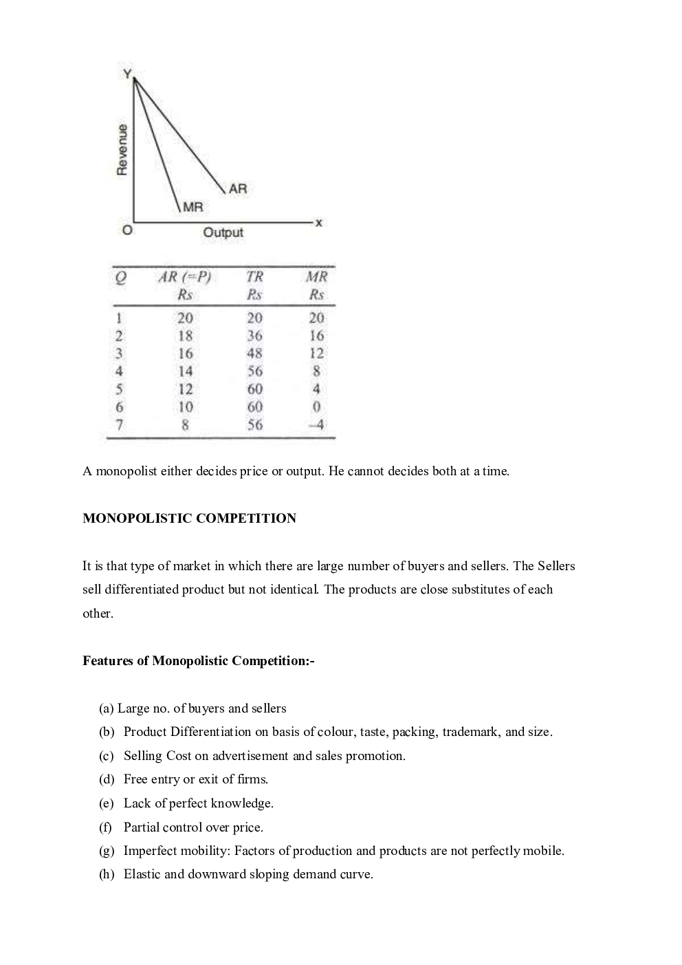 CBSE Class 12 Economics Revision Notes Non-Competitive Markets - Page 4