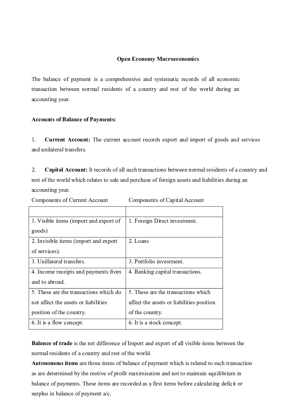 CBSE Class 12 Economics Revision Notes Open Economy Macroeconomics - Page 2