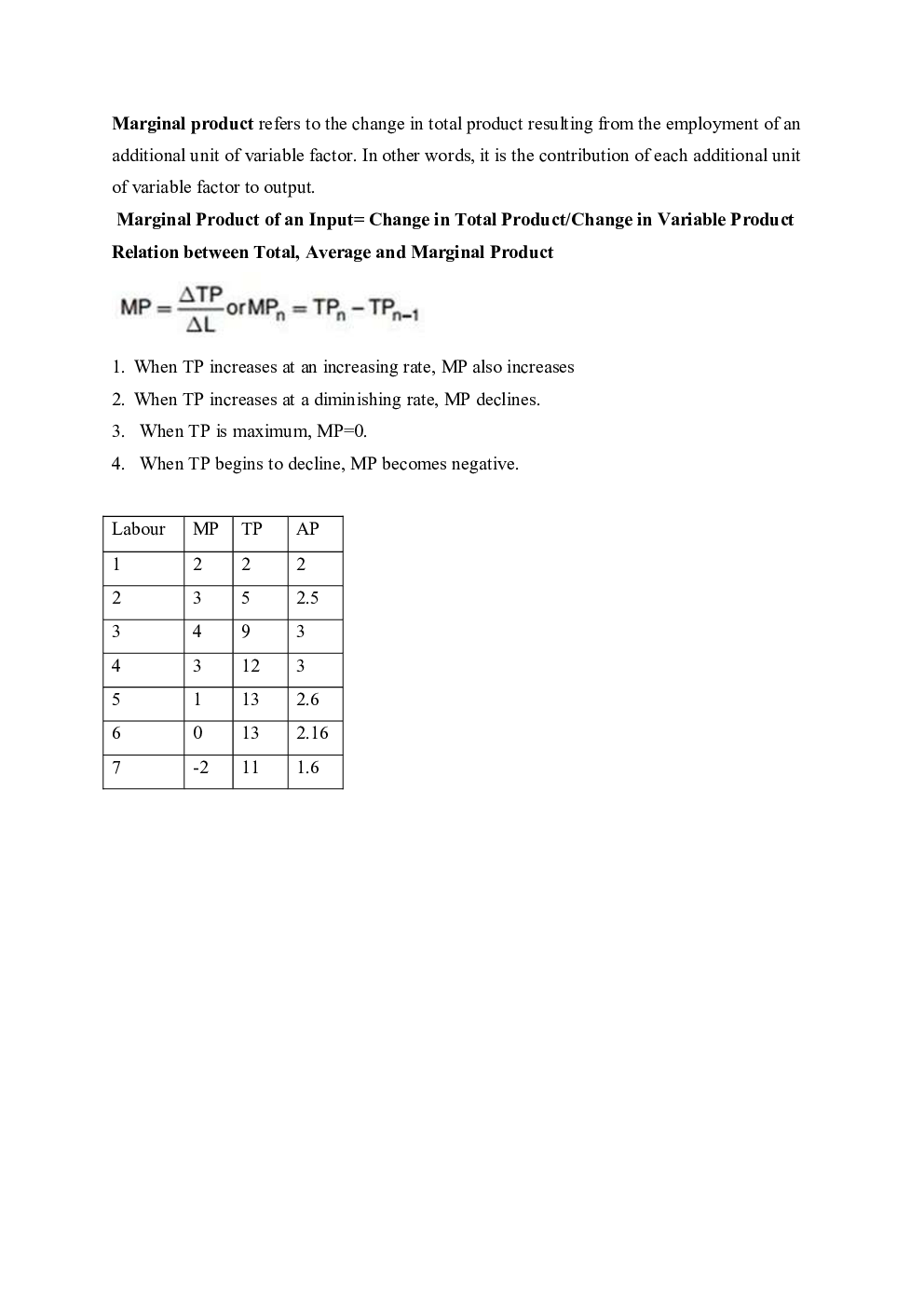 CBSE Class 12 Economics Revision Notes Production And Costs - Page 4