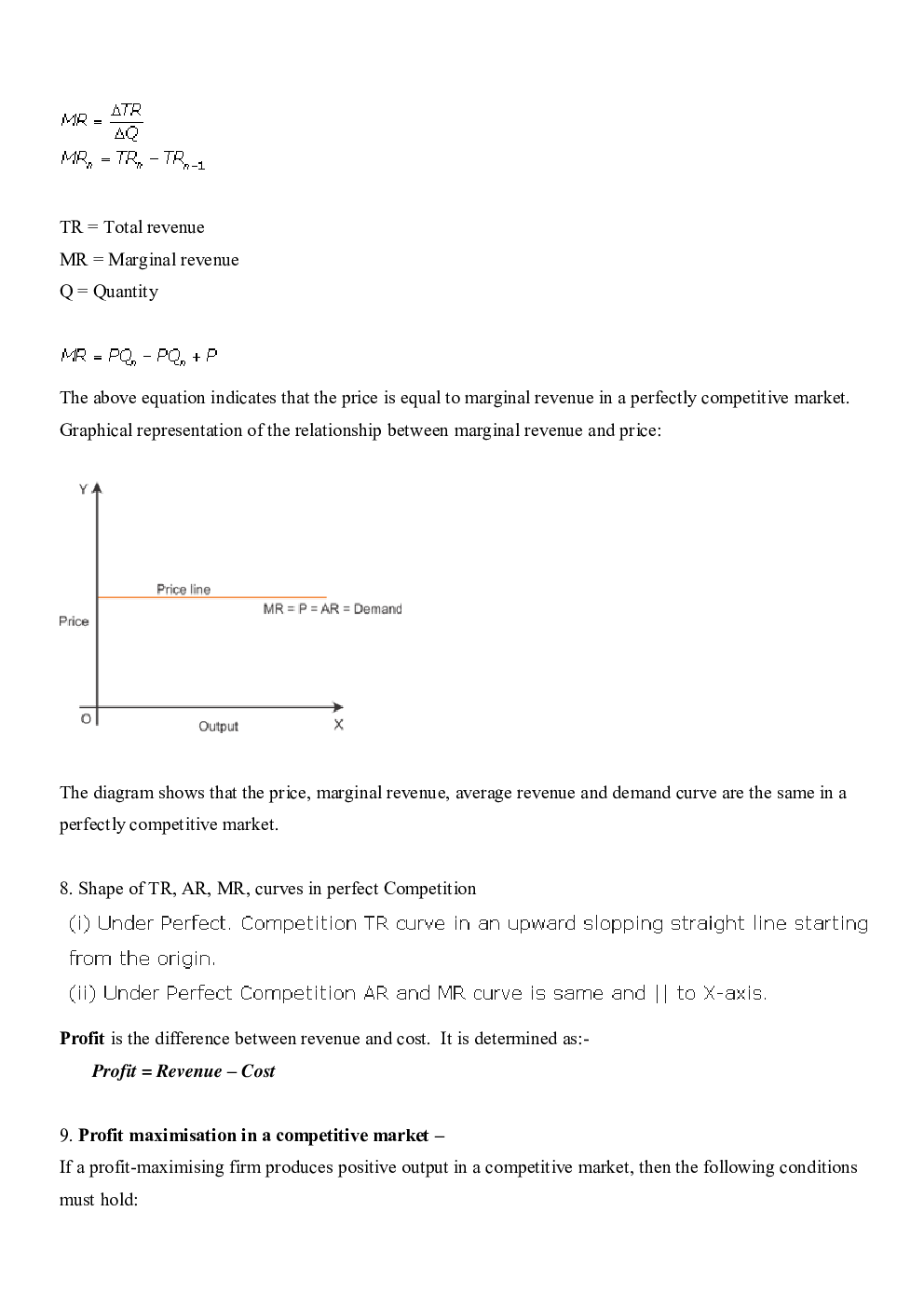 CBSE Class 12 Economics Revision Notes The Theory Of The Firm Under Perfect Competition - Page 4