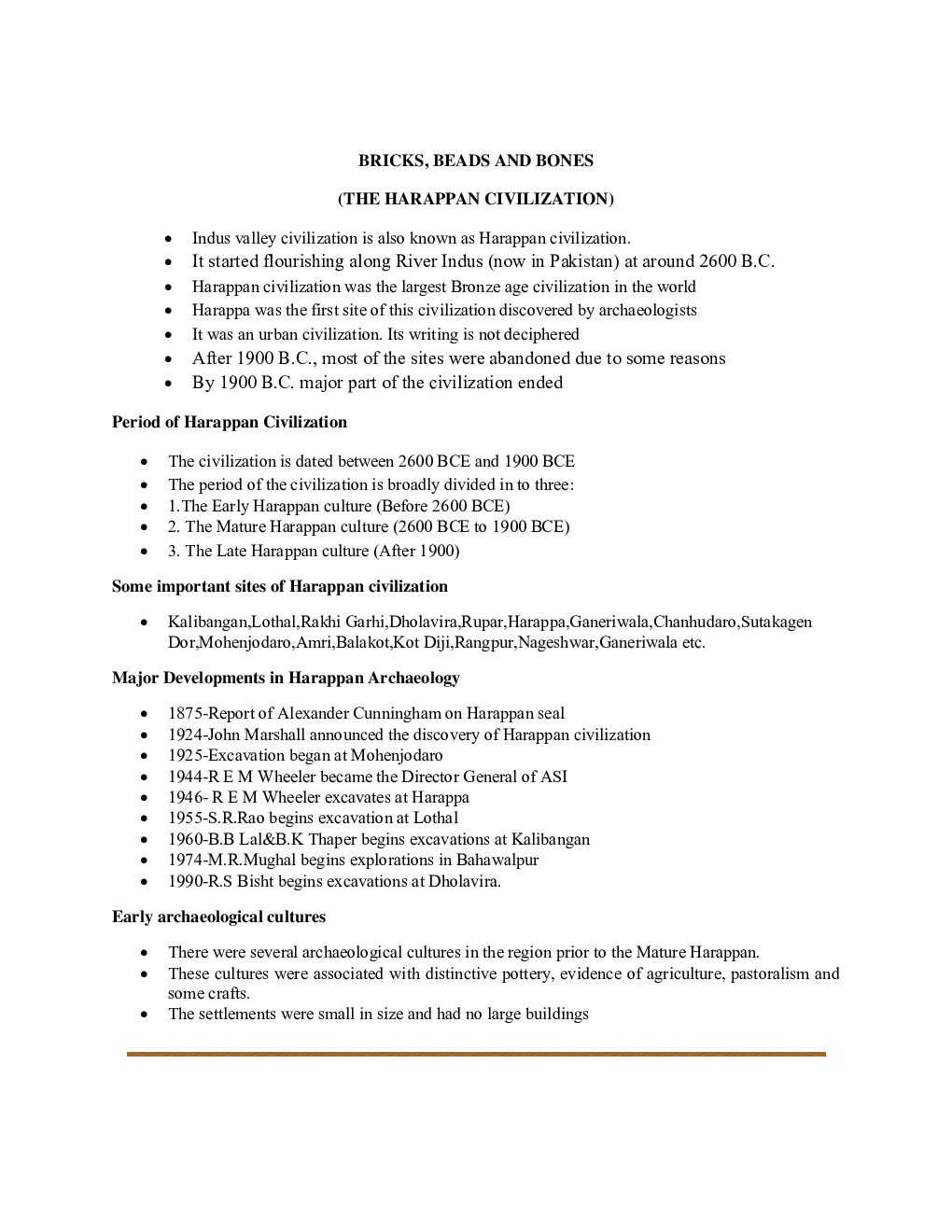 CBSE Class 12 History Revision Notes Bricks, Beads And Bones - Page 2