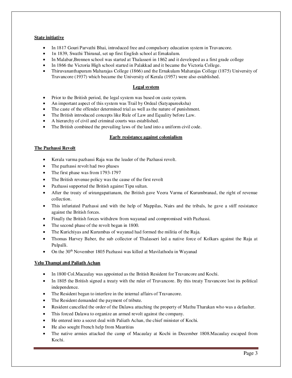 CBSE Class 12 History Revision Notes Kerala Towards Modernity  - Page 4