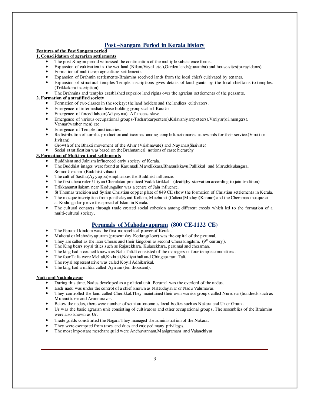CBSE Class 12 History Revision Notes Pre-Modern Kerala: Economy, Society And Polity - Page 4