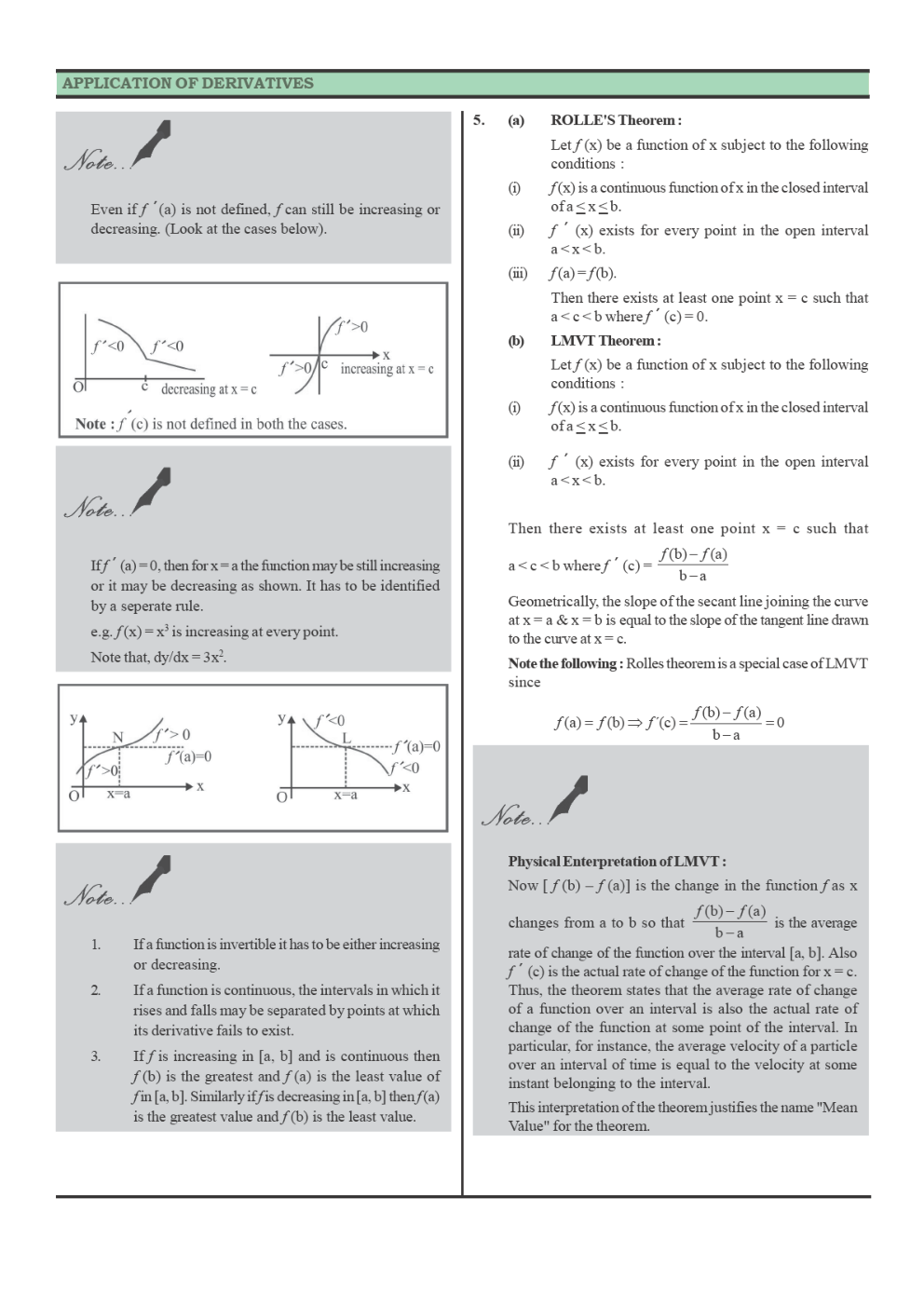CBSE Class 12 Maths Revision Notes Application Of Derivatives - Page 5