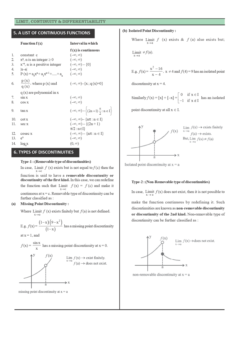 CBSE Class 12 Maths Revision Notes Continuity And Differentiability - Page 3