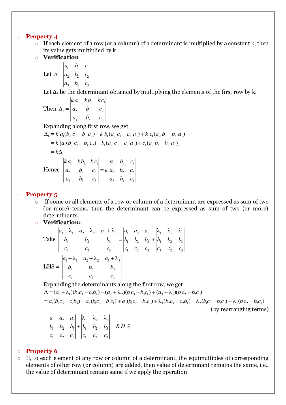 CBSE Class 12 Maths Revision Notes Determinants - Page 5
