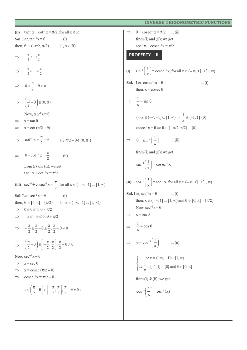 CBSE Class 12 Maths Revision Notes Inverse Trigonometric Functions - Page 3