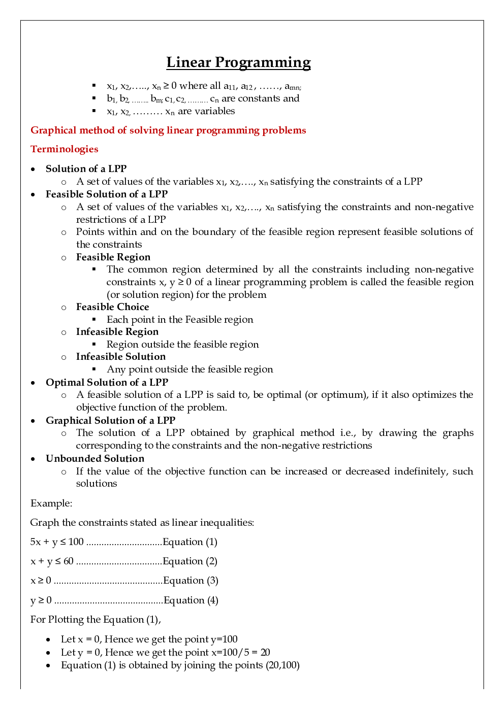 CBSE Class 12 Maths Revision Notes Linear Programming - Page 3