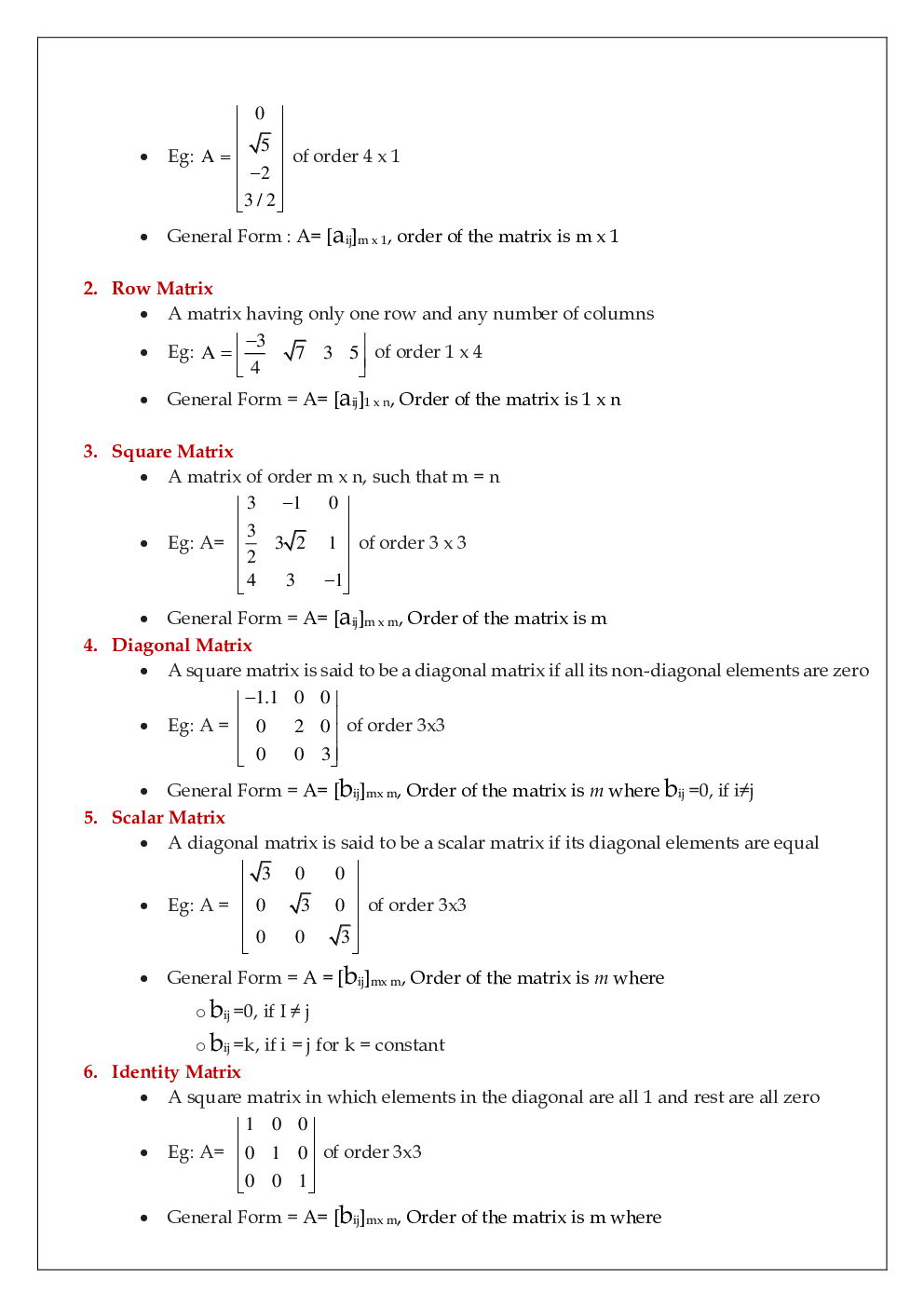 CBSE Class 12 Maths Revision Notes Matrices - Page 4