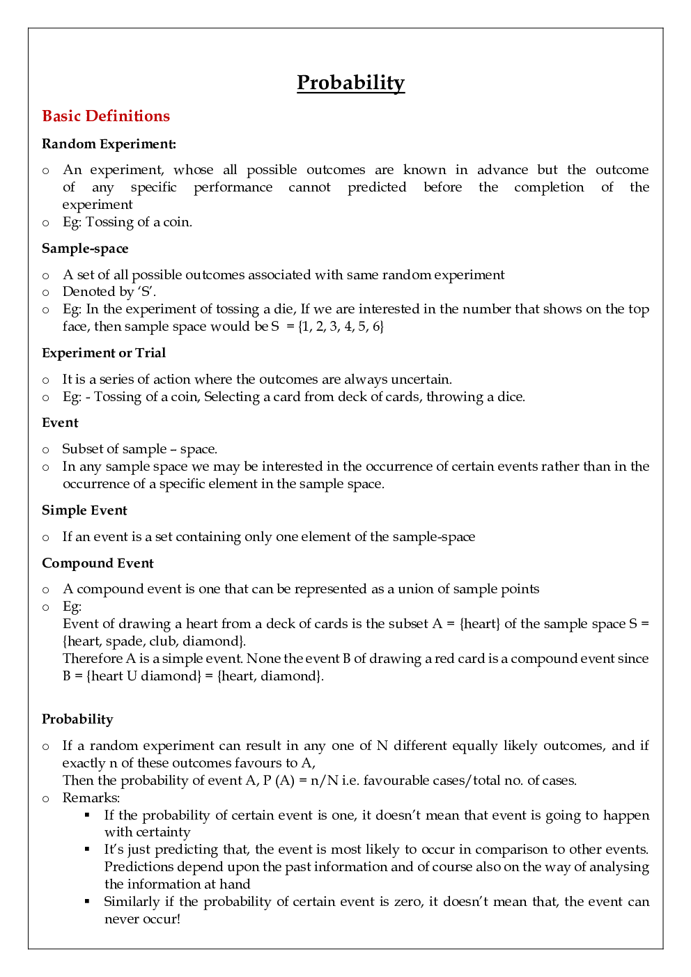 CBSE Class 12 Maths Revision Notes Probability - Page 2