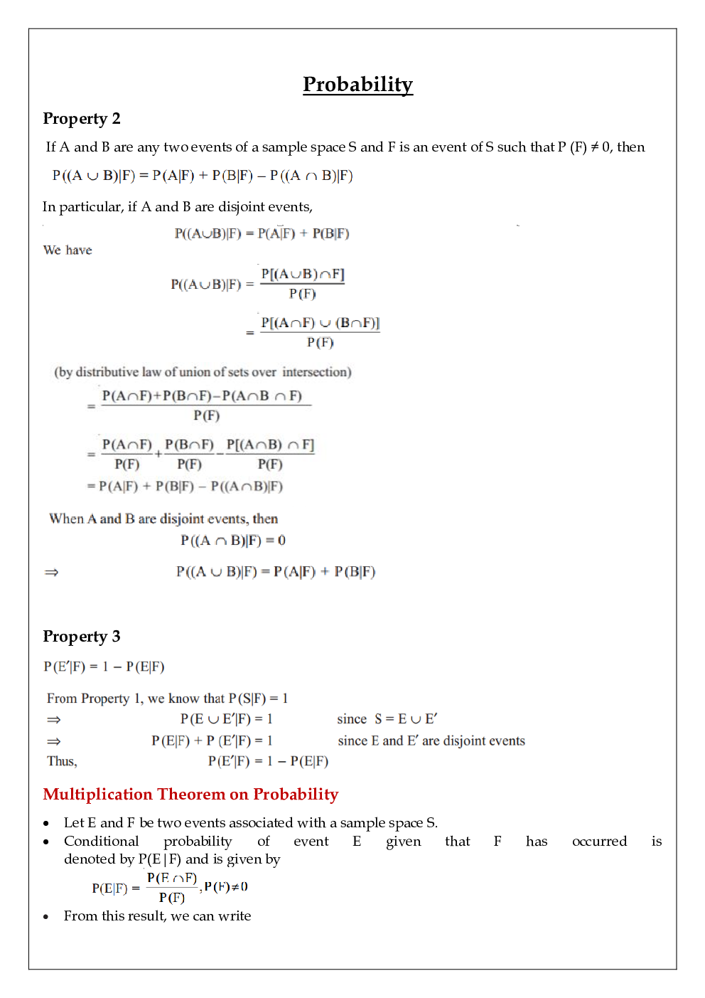 CBSE Class 12 Maths Revision Notes Probability - Page 4
