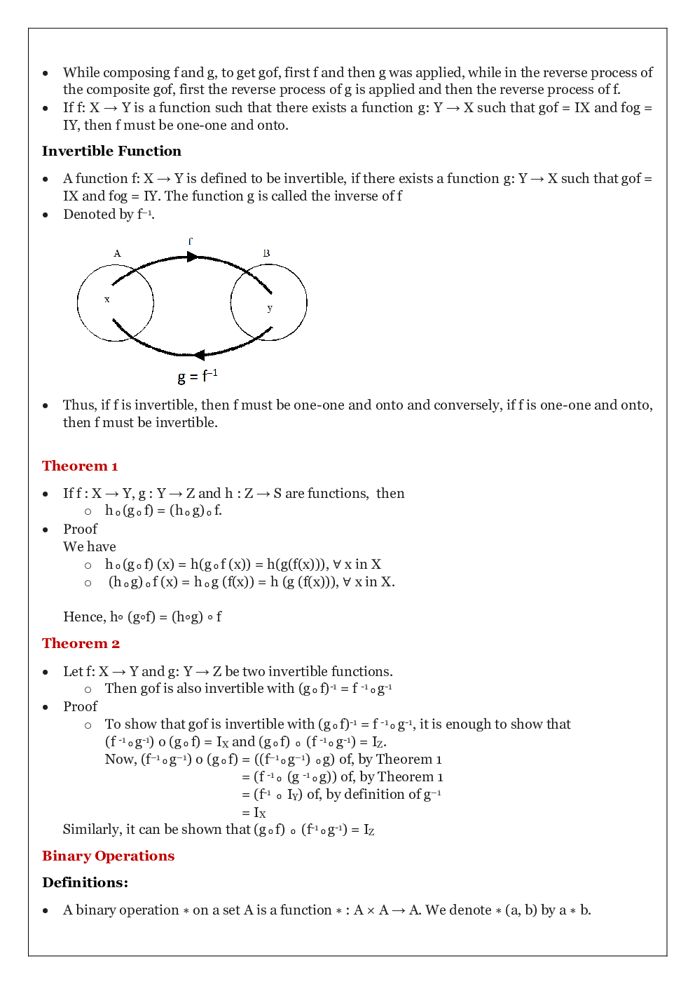 CBSE Class 12 Maths Revision Notes Relations And Functions - Page 5