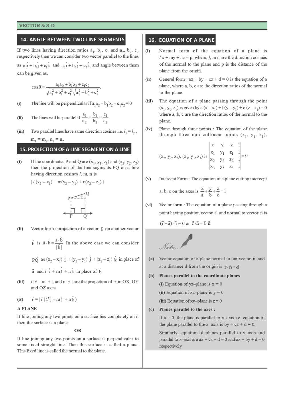 CBSE Class 12 Maths Revision Notes Three Dimensional Geometry - Page 4