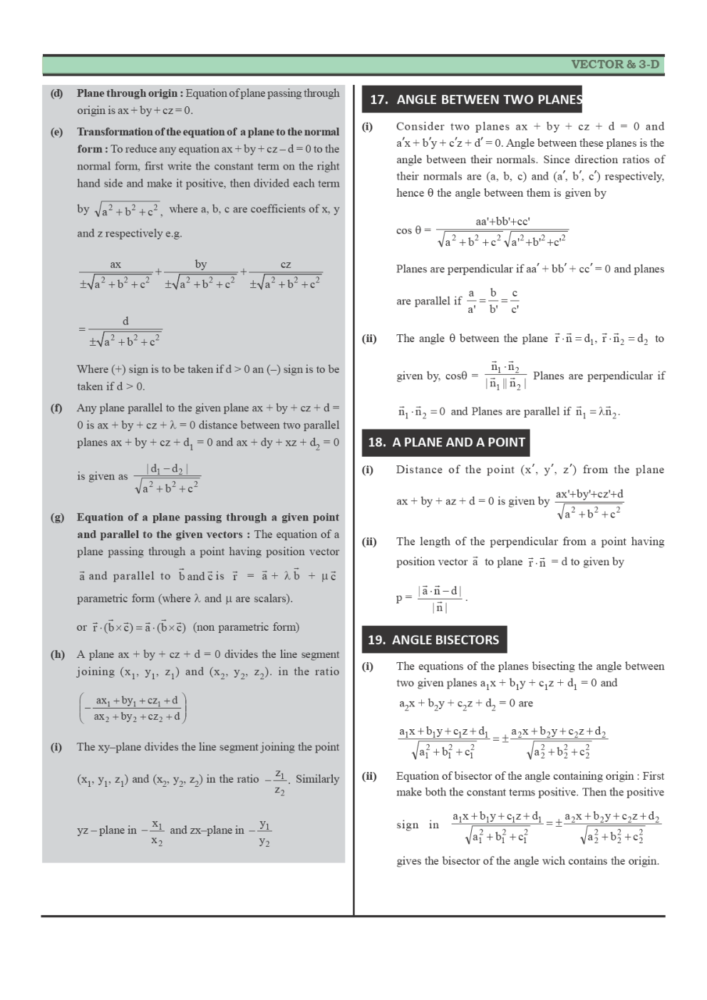 CBSE Class 12 Maths Revision Notes Three Dimensional Geometry - Page 5