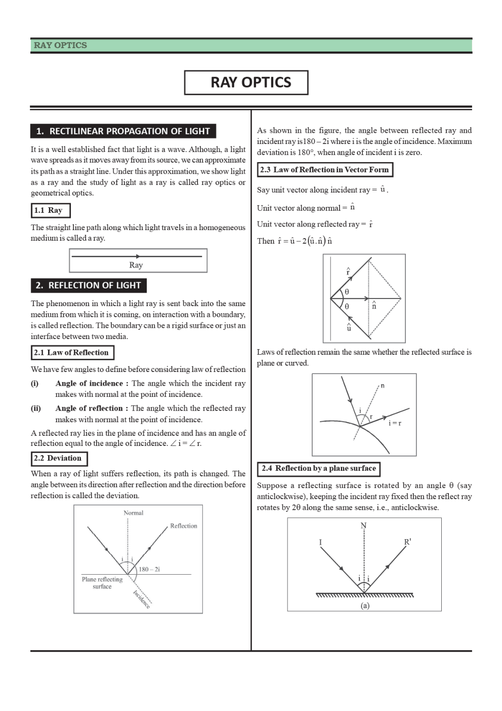 CBSE Class 12 Physics Revision Notes Ray Optics And Optical Instruments - Page 2