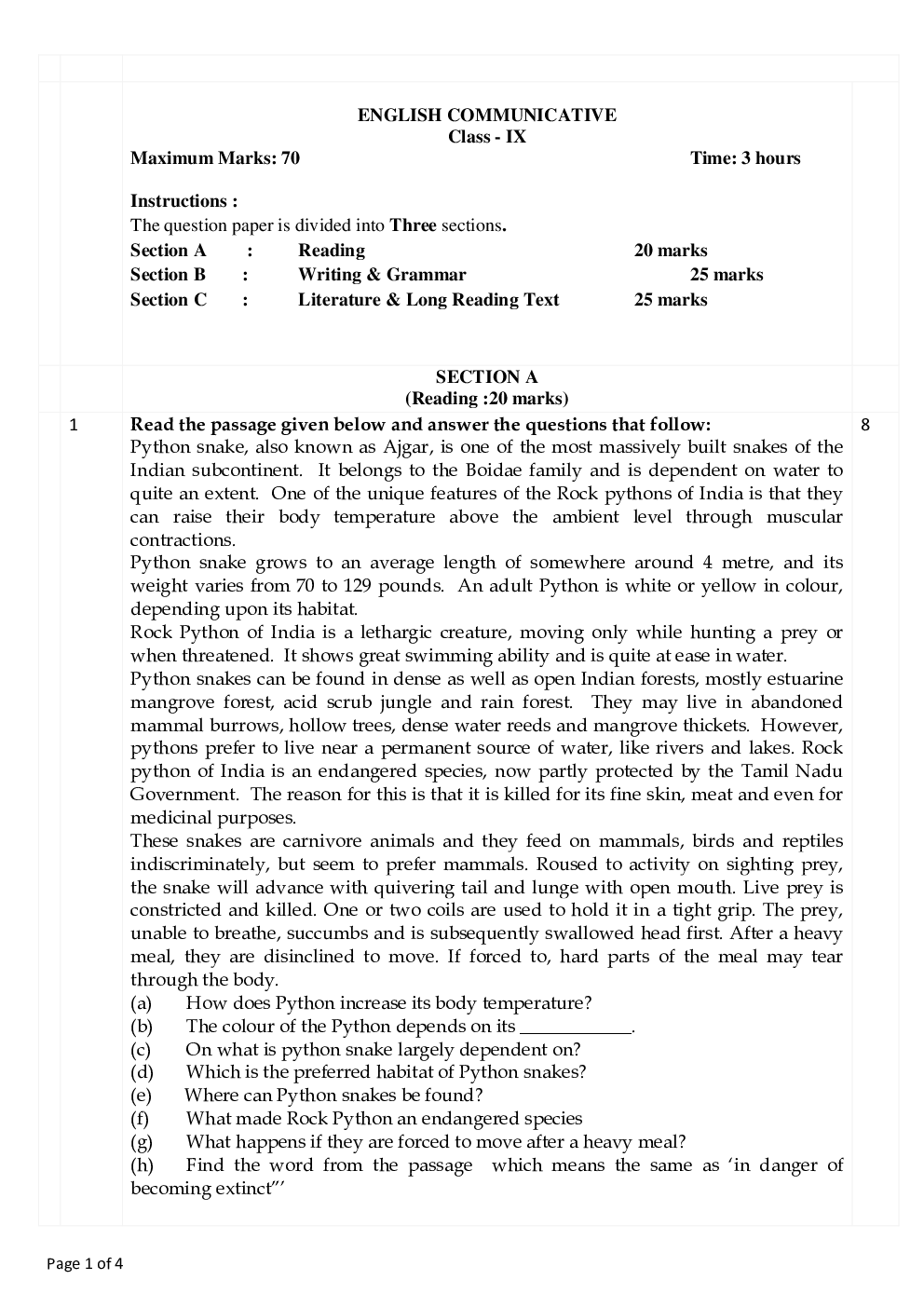 CBSE English Class IX Previous Year Question Paper 2017 - Page 2