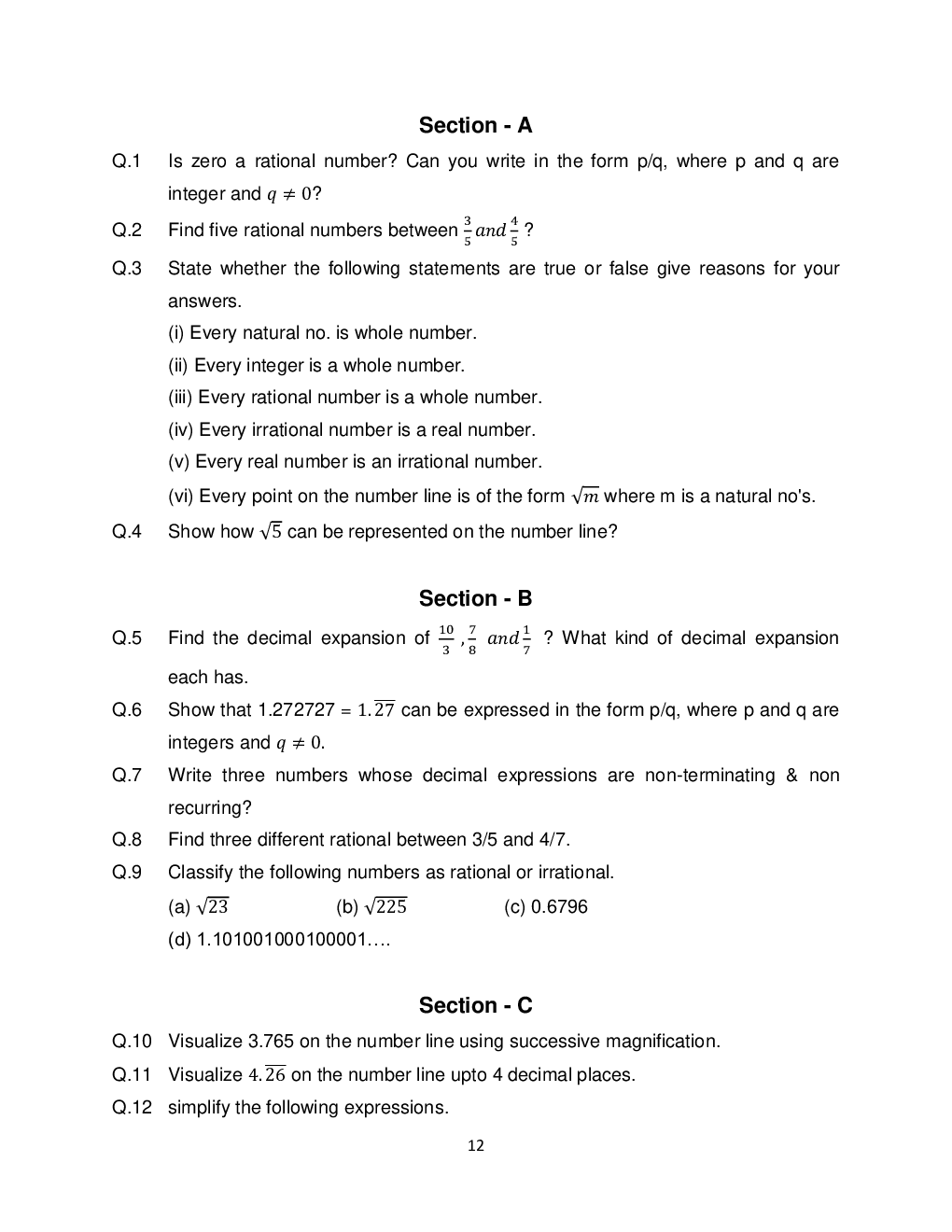 CBSE Revision Notes Class IX Maths - Page 3
