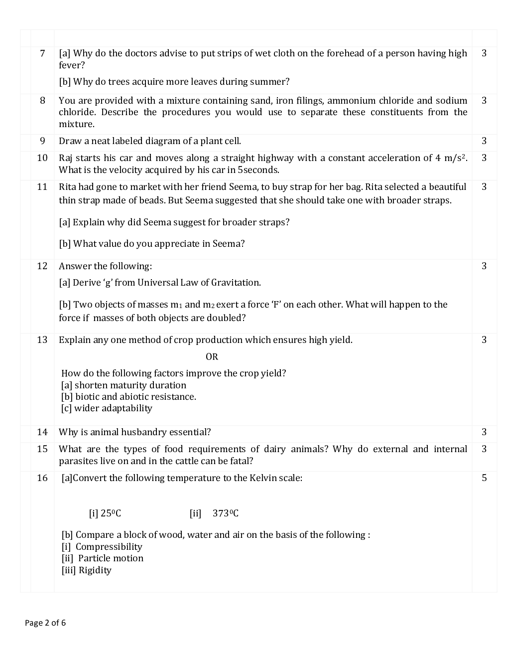 CBSE Science Class IX Previous Year Question Paper 2016 - Page 3