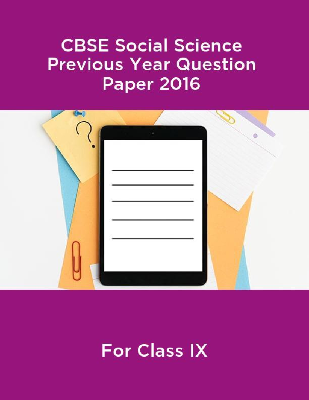 CBSE Social Science Class IX Previous Year Question Paper 2016 - Page 1