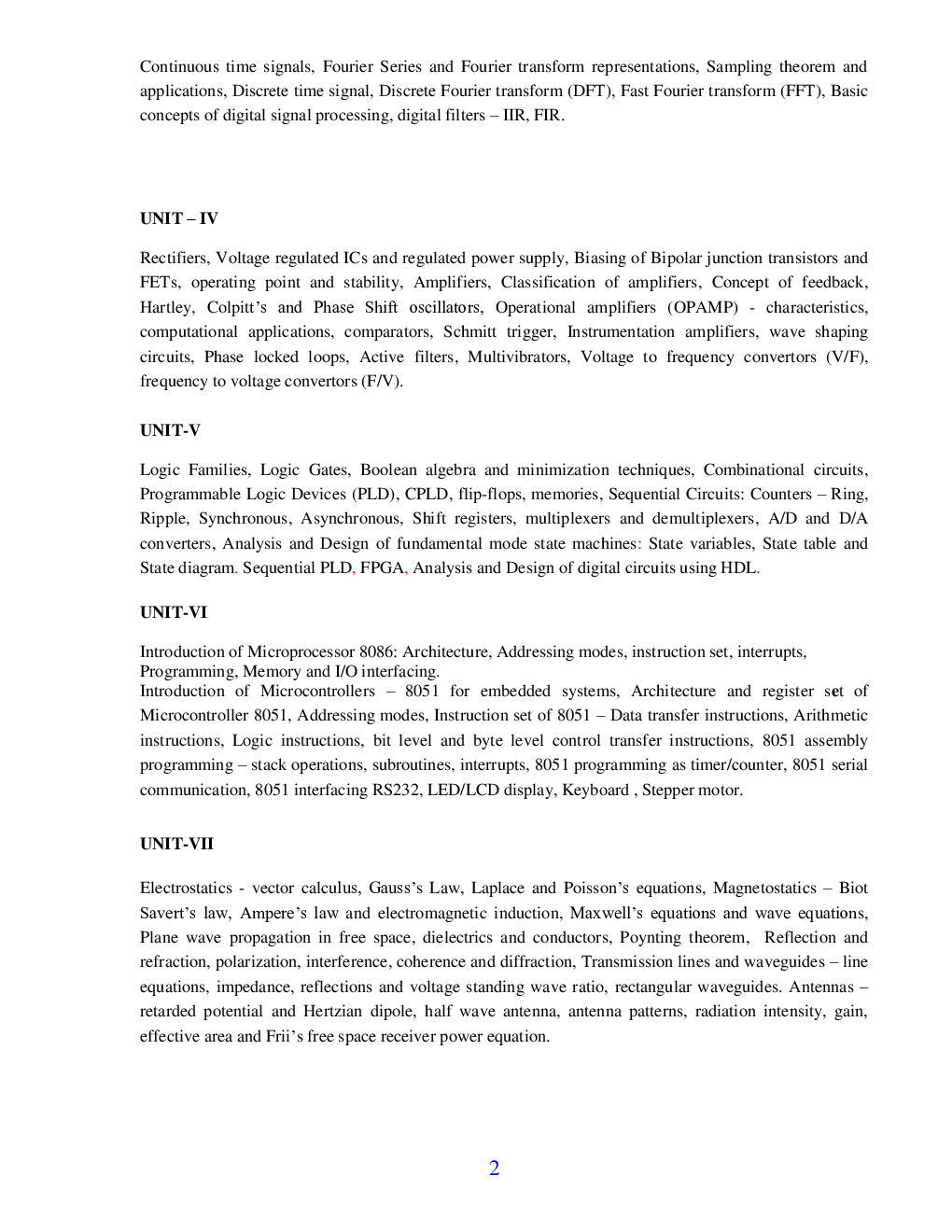 UGC NET Electronic Science Syllabus - Page 3
