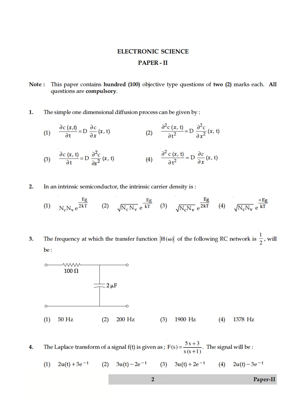 UGC NET Electronic Science Previous Year Question Paper With Solution 2014 - Page 3
