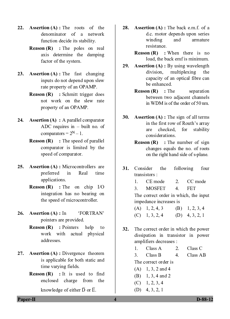 UGC NET Electronic Science Previous Year Question Paper With Solution 2015 - Page 4
