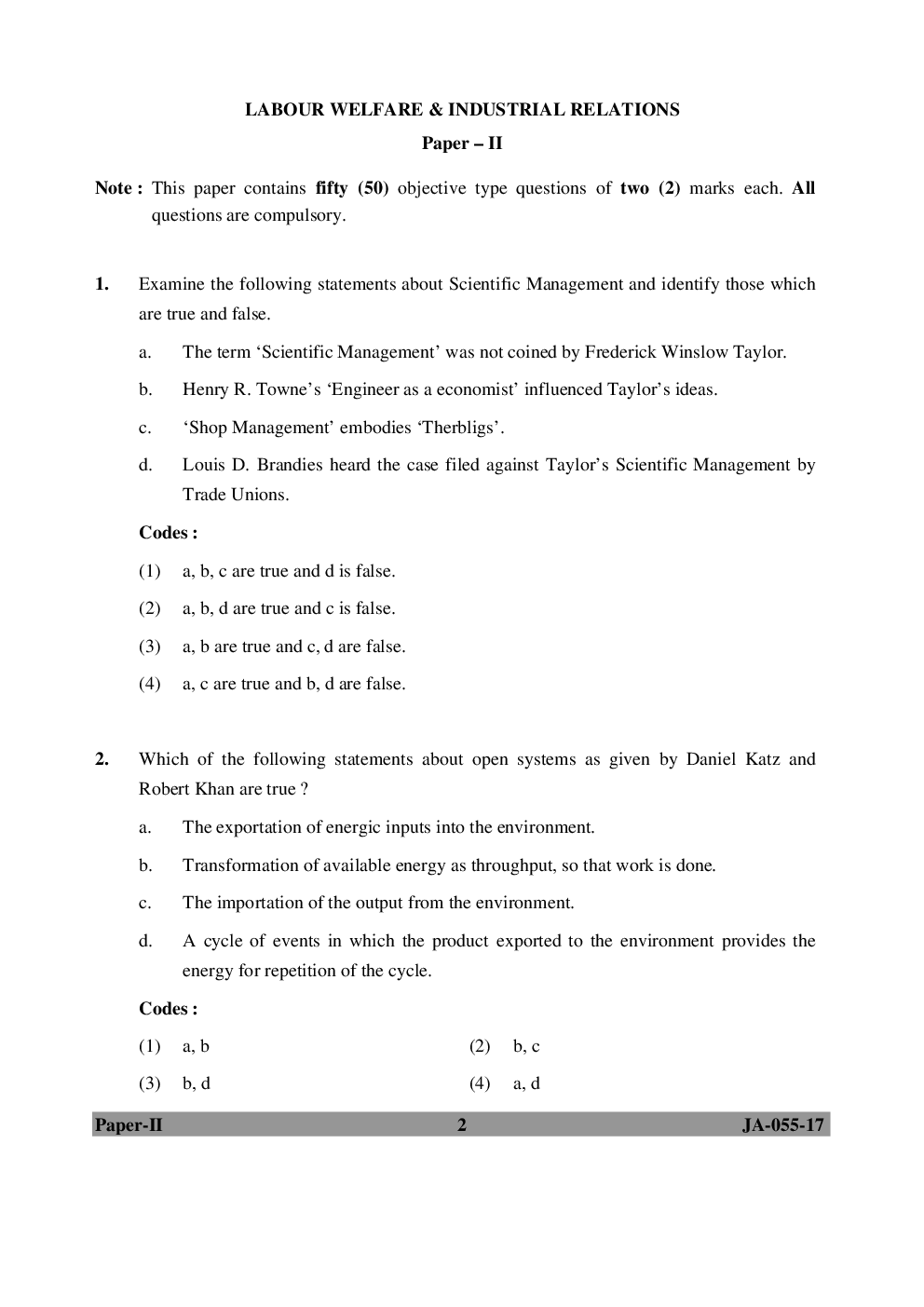 UGC NET Human Resource Management Previous Year Question Paper With Solution 2015 - Page 3