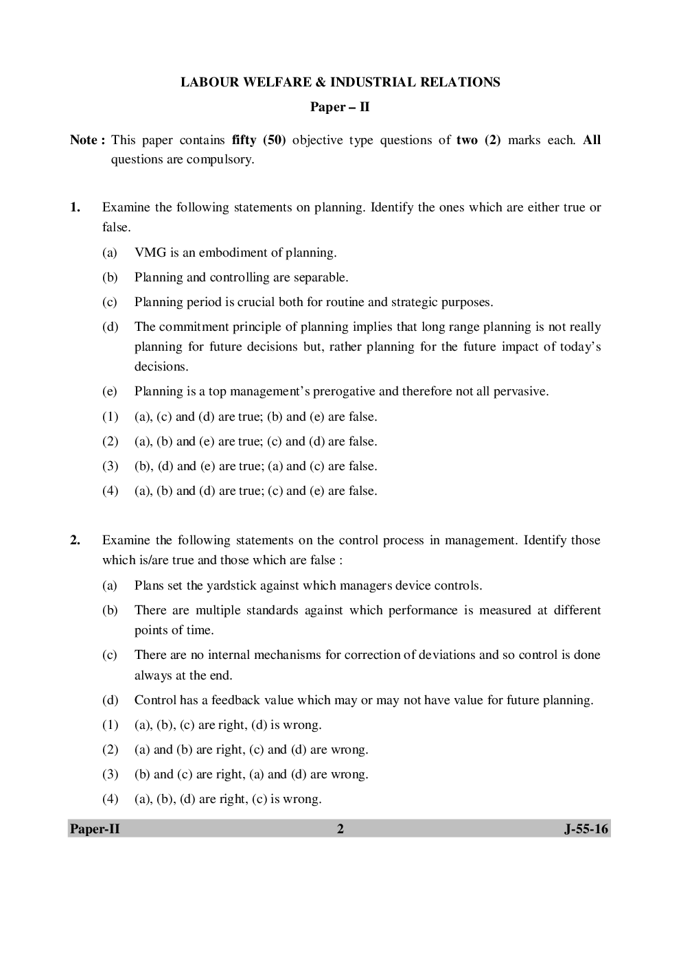 UGC NET Human Resource Management Previous Year Question Paper With Solution 2016 - Page 3