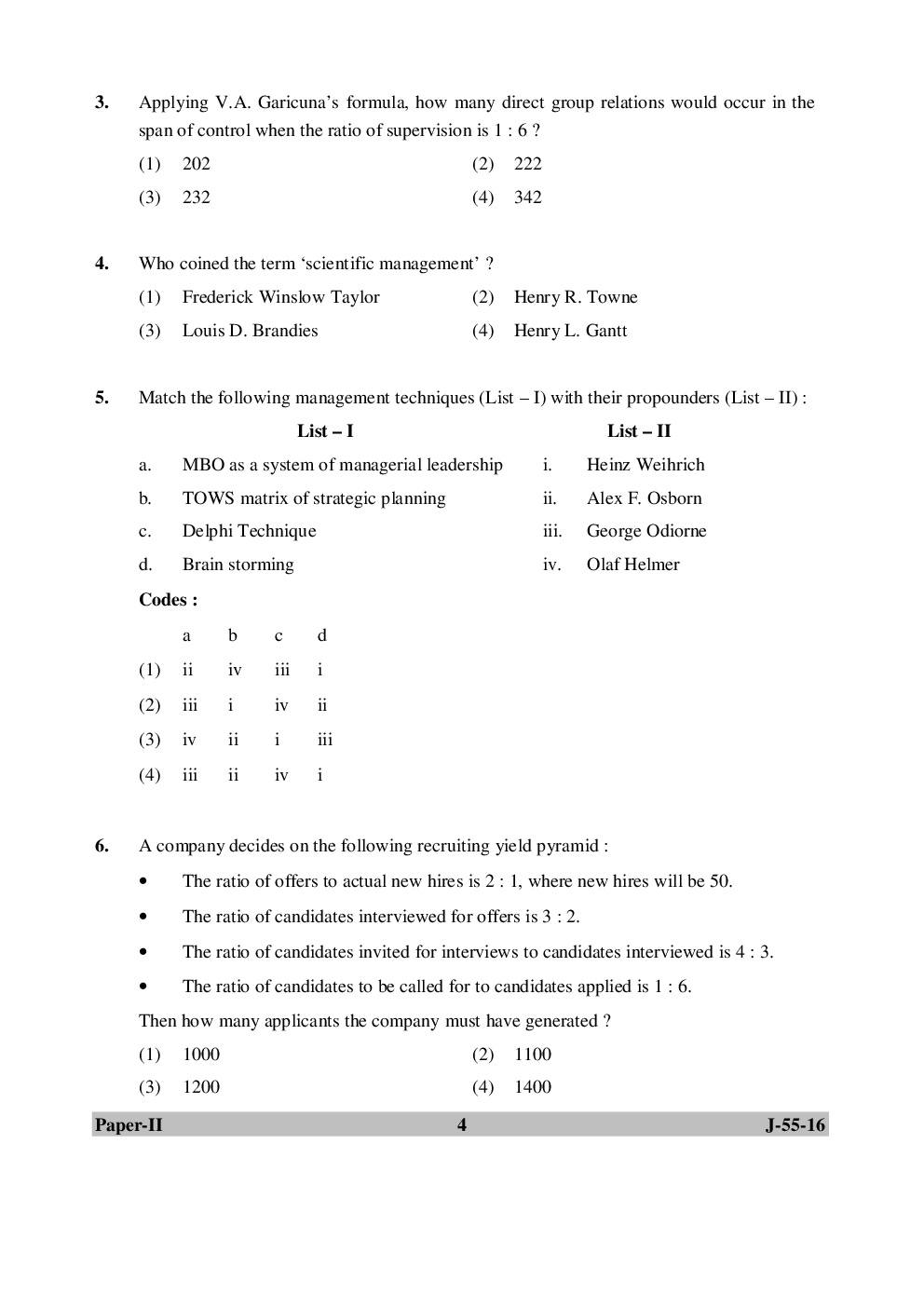 UGC NET Human Resource Management Previous Year Question Paper With Solution 2016 - Page 5