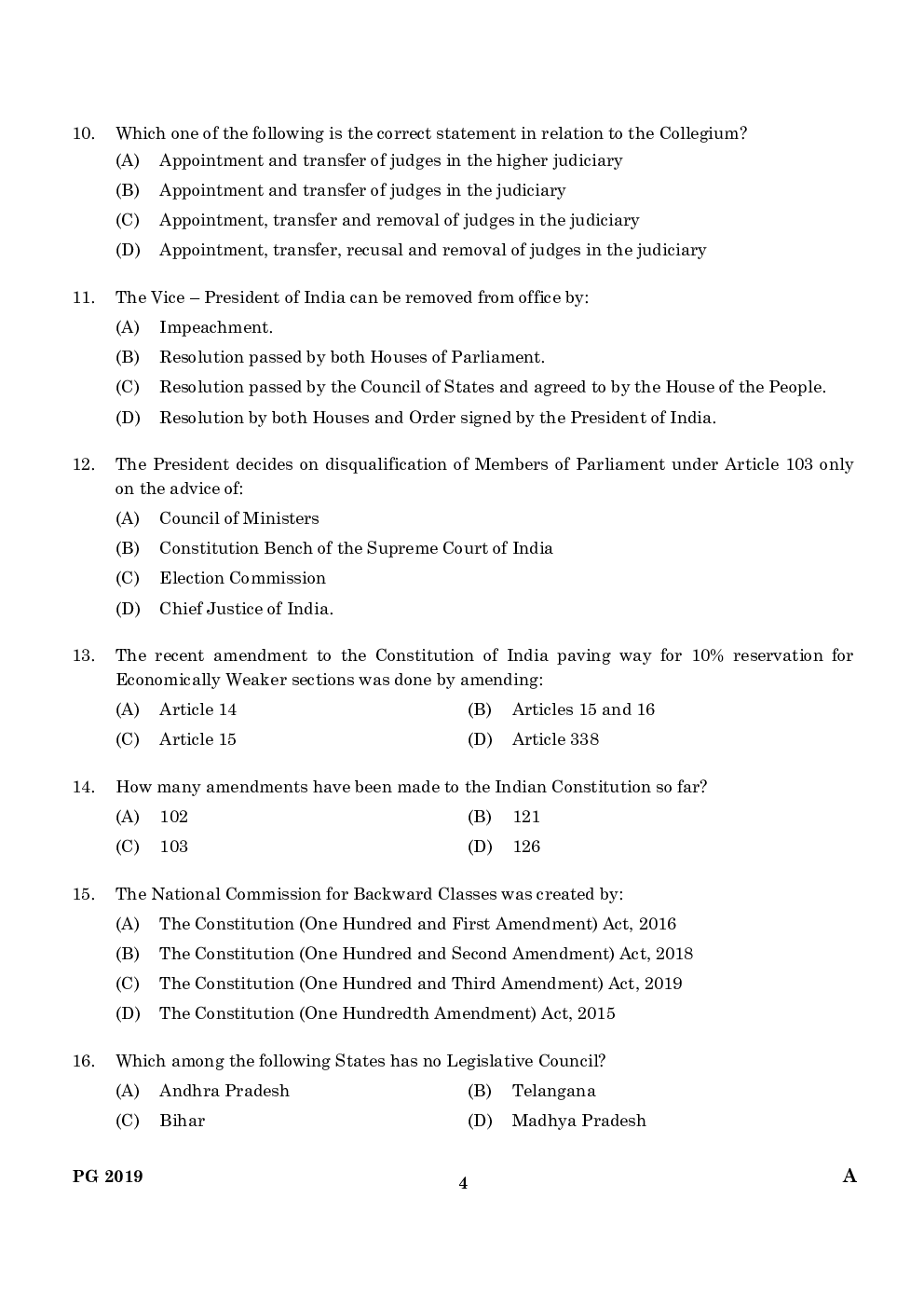 CLAT PG Previous Year Paper With Answer 2019 Paper-1 - Page 3