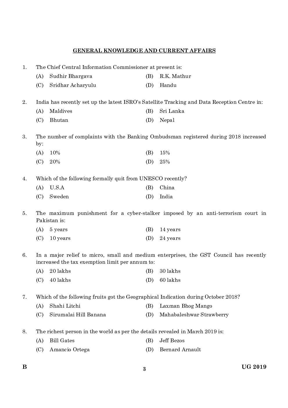 CLAT UG Previous Year Paper With Answer 2019 Paper-2 - Page 2
