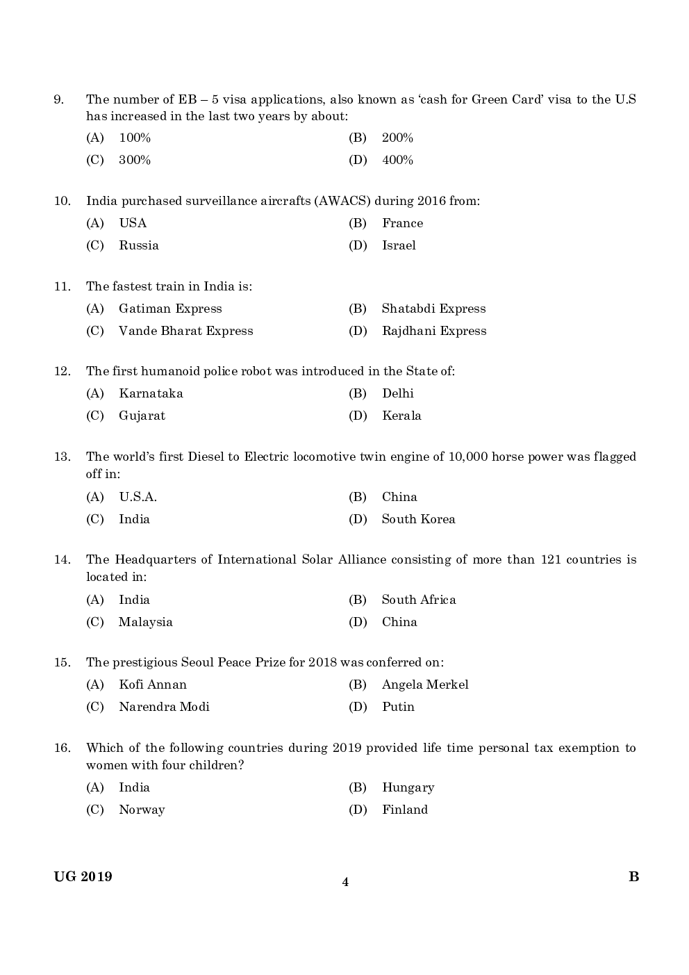 CLAT UG Previous Year Paper With Answer 2019 Paper-2 - Page 3