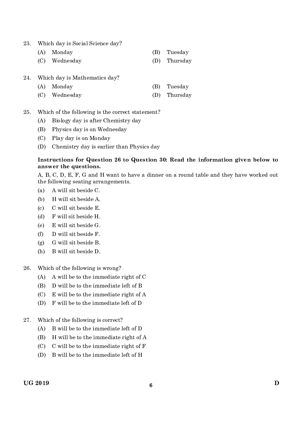 CLAT UG Previous Year Paper With Answer 2019 Paper-4 - Page 5