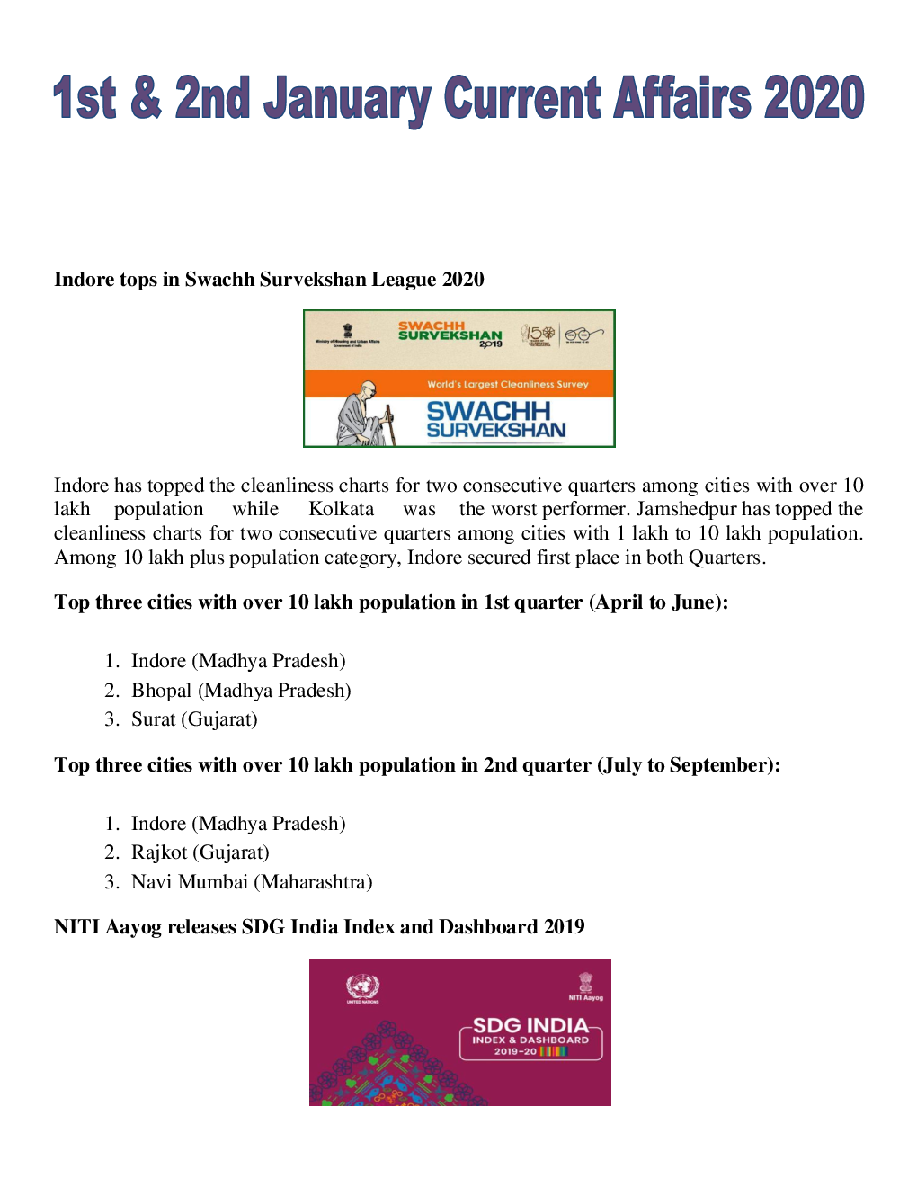 Current Affairs (English) January 2020 - Page 2