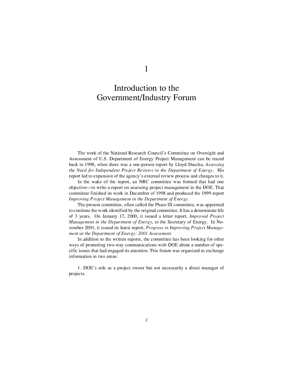 Proceeding Of Government/Industry Forum The Owener's Role In Project Management And Preproject Planning - Page 4