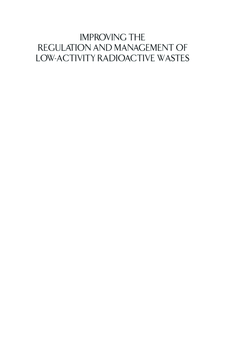 Improving The Regulation And Management Of Low Activity Radioactive Wastes - Page 2
