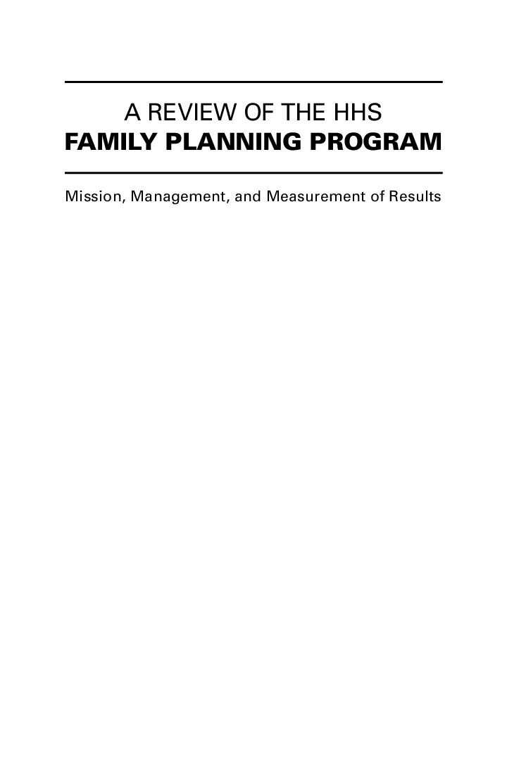 A Review Of The HHS Family Planning Program - Page 2