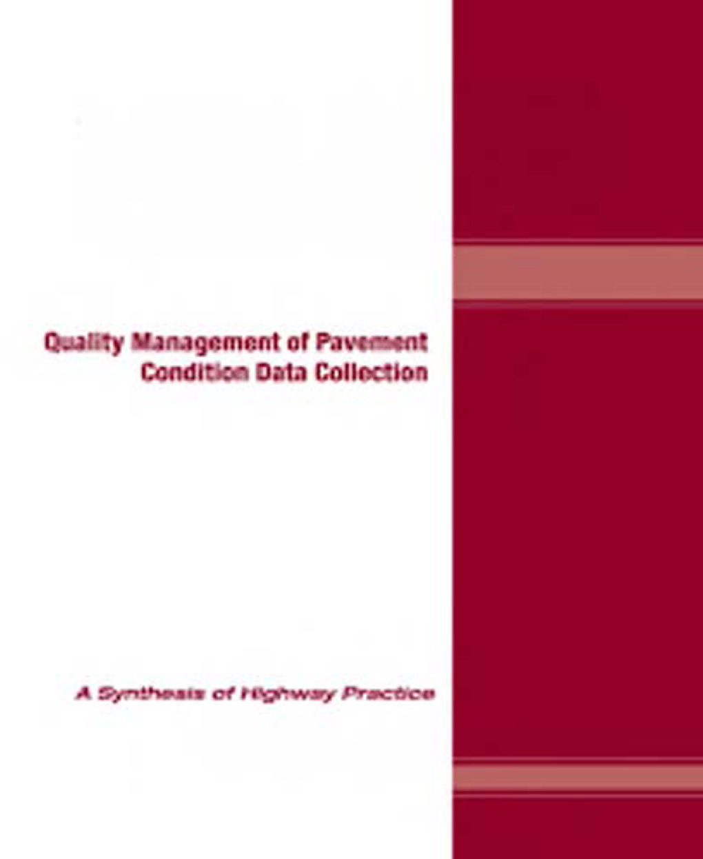 Quality Management Of Pavement Condition Data Collection - Page 1