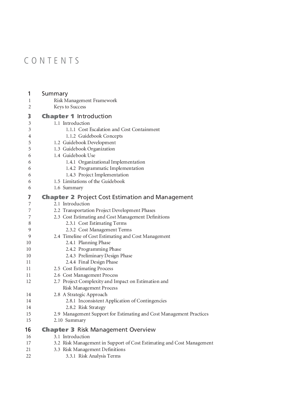 Guidebook On Risk Analysis Tools And Management Practices To Control Transportation Project Costs - Page 3