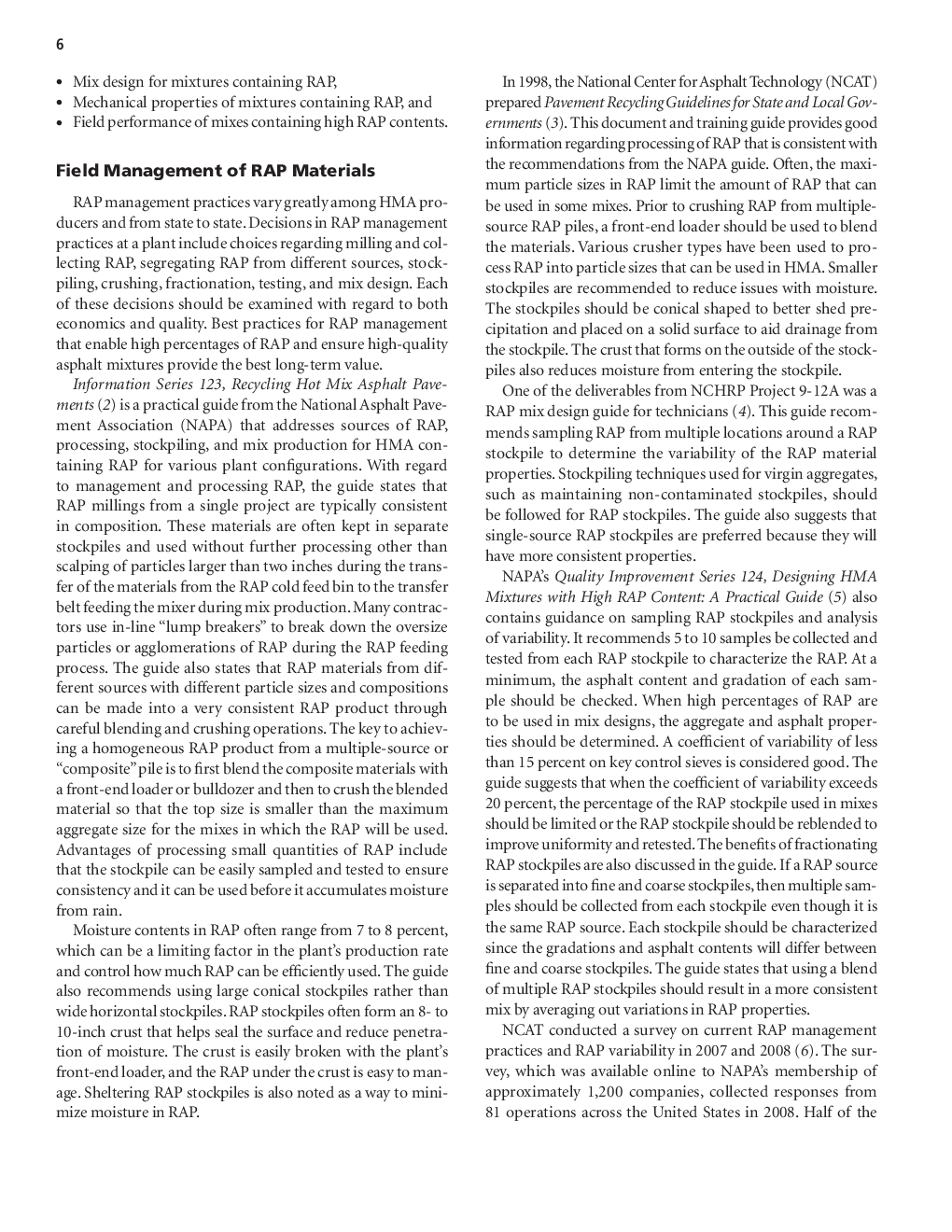 Improved Mix Design Evaluation And Materials Management Practices For Hot Mix Asphalt With High Reclaimed Asphalt Pavement Content - Page 5